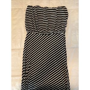 Black and white stripped maxi